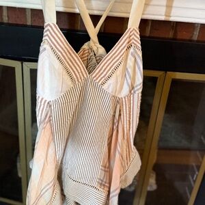 Pilcro Asymmetrical Hem Criss Cross Tie top